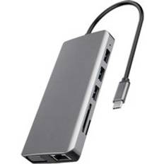 9 portar usb c hub till hdmi vga rj45 gigabit ethernet-nätadapter dock pd-laddare för macbook pro air multi type c hub
