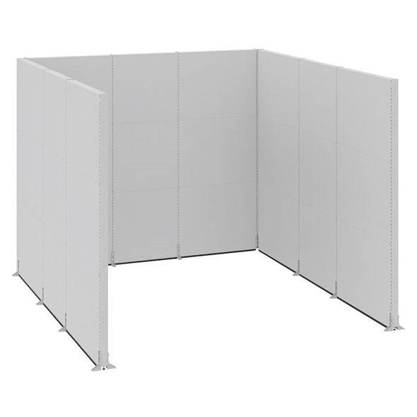 Skærmvæg Hans, kontor/industri, komplette moduler, LxBxH 3730 x 3630 x