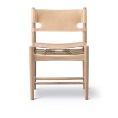 Fredericia Furniture - The Spanish Dining Chair Såpad ek / Natur läder - Spisebordsstole - Børge Mogensen - Beige - Læder/Træ