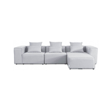 VERONA Modul chaiselong sofa i polyester 327 x 207 cm - Lysegrå