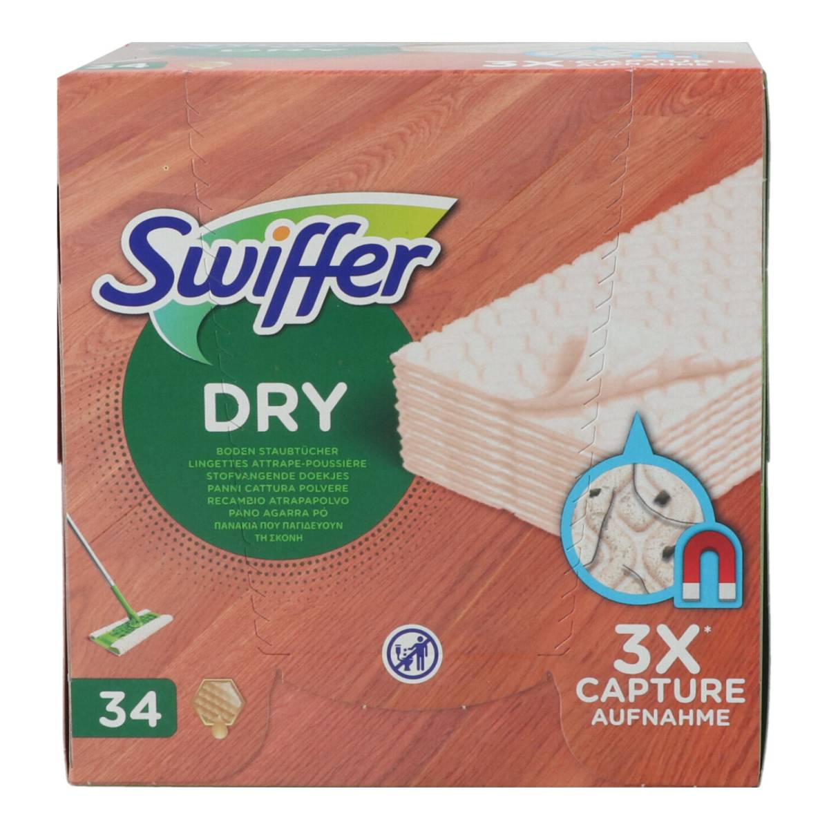 Swiffer Floor Cleaning Wipes Dry Honey Wax Refill 34-P