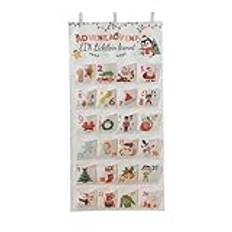 mivceklw 24 Day Countdown, Holiday Wall Calendar, Advent Pocket Calendar, Christmas Countdown Bag, Fabric Christmas Advent Calendar with 24 Pockets For Christmas Home Decor