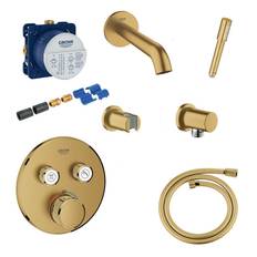 Grohe Grohtherm SmartControl karbatteri til indbygning i børstet messing – messing