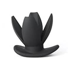 Silikon Flower Anal Dilator Anal Expander Hollow Petal Tunnel Butt Plug(Black)