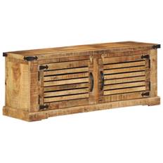 vidaXL Sko bænk 110x38x45 cm Massivt træ groft mango
