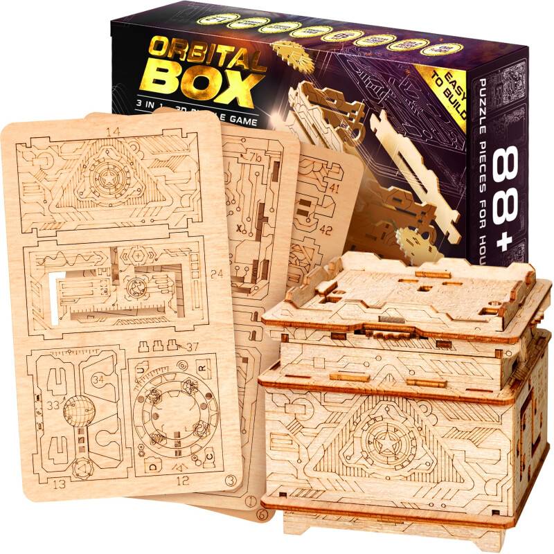ESC WELT Orbital Box 3D Puzzle Erwachsene - 3 in 1 Puzzle Box...