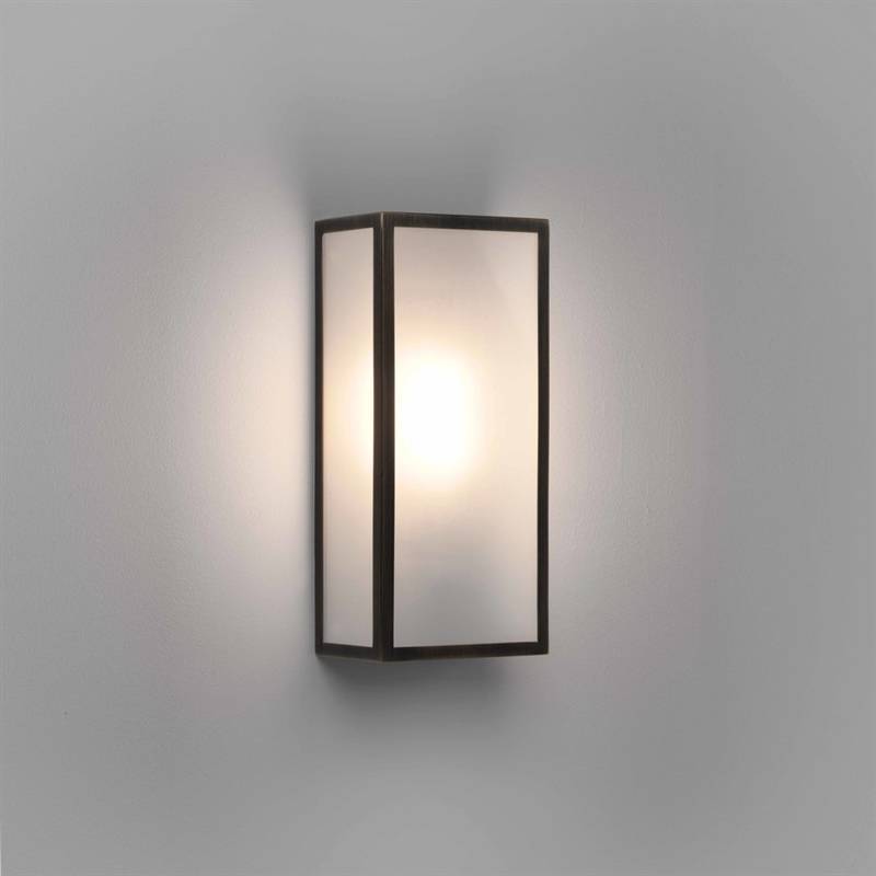 Astro Messina 160 Frosted II væglampe IP44 bronze