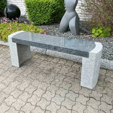 Granit Bænk Med Poleret Sæde 120 cm.