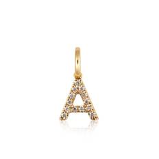 Diamond Letter Pendant 6 - One size / Yellow gold / Diamond