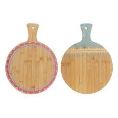 Skärbräda DKD Home Decor Tropiskt Naturell Turkos Rödbrun 30 x 40 x 1 cm