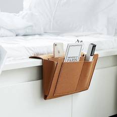 Sengbord Filt Opbevaringspose med Lommer Seng Sofa Skrivebord Hængende Organiser til Telefon Aviser Khaki