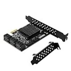 Express expansionskort, 8 portar SATA 3.0 PCI Express expansionskort PCI-E-kontroll 6G-adapter för HDD