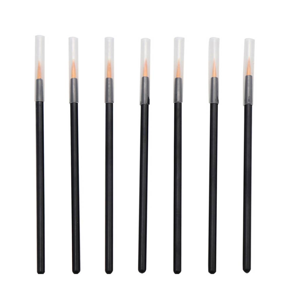 100Pcs Engångs Ögonlinjepenslar Smal Handtag Fibervadd Applikator