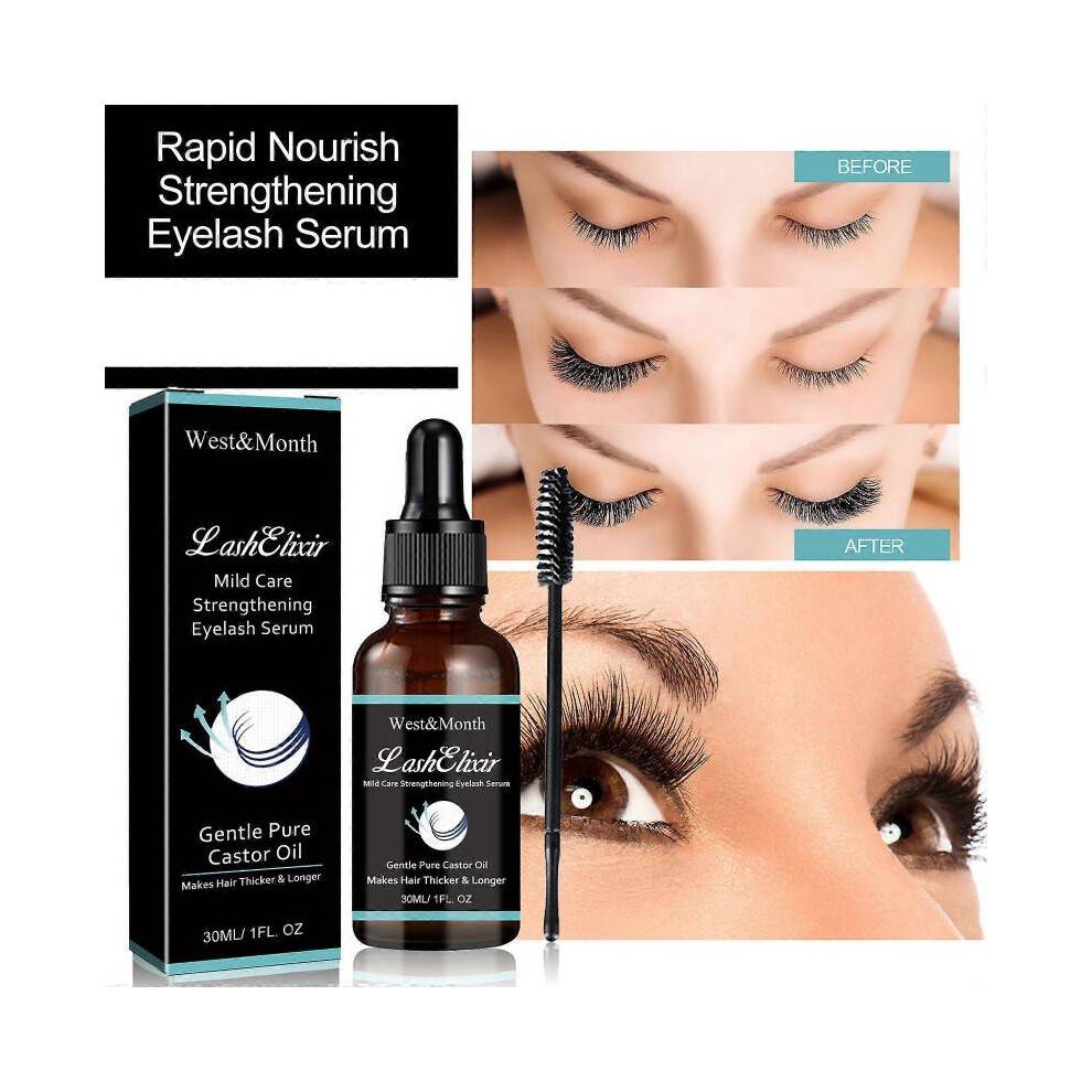 (2pcs) Rapid Growth Strengthening Eyelash Serum, Castor Oil Organic Eyelash Serum, Eyelash Growth Enhancer