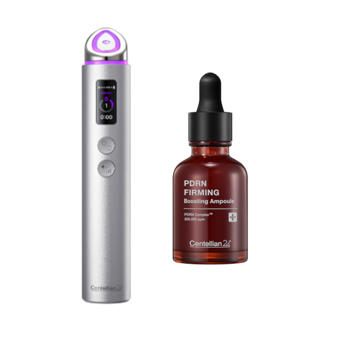 CENTELLIAN 24 - Madeca Prime Max (Silver) + PDRN Firming Boosting Ampoule Set - black
