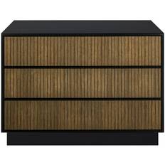 Line 3L Låg Burned Walnut Black - Byrå med sockel