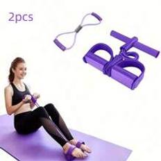 1pc/2pcs/Set, Multifunctional Tension Rope, 4-Tube Elastic Yoga Pedal Puller Resistance Band, 8-Shaped Fitness Resistance Band With Handle, Suitable For Abdomen/Waist/Arm/Leg Stretching,Multi Functional Pedal Booster Assisted Sit  And Slimming Belly Divine Tool Four Tube Elastic Rope Yoga Fitness Device Slimming Training, 29/10000  8-Shaped Stretcher, Open Shoulder, Beautiful Back, Yoga, Fitness, Plastic Training Equipment, Elastic Tube, Foot Pedal, 8-Shaped Tension Rope