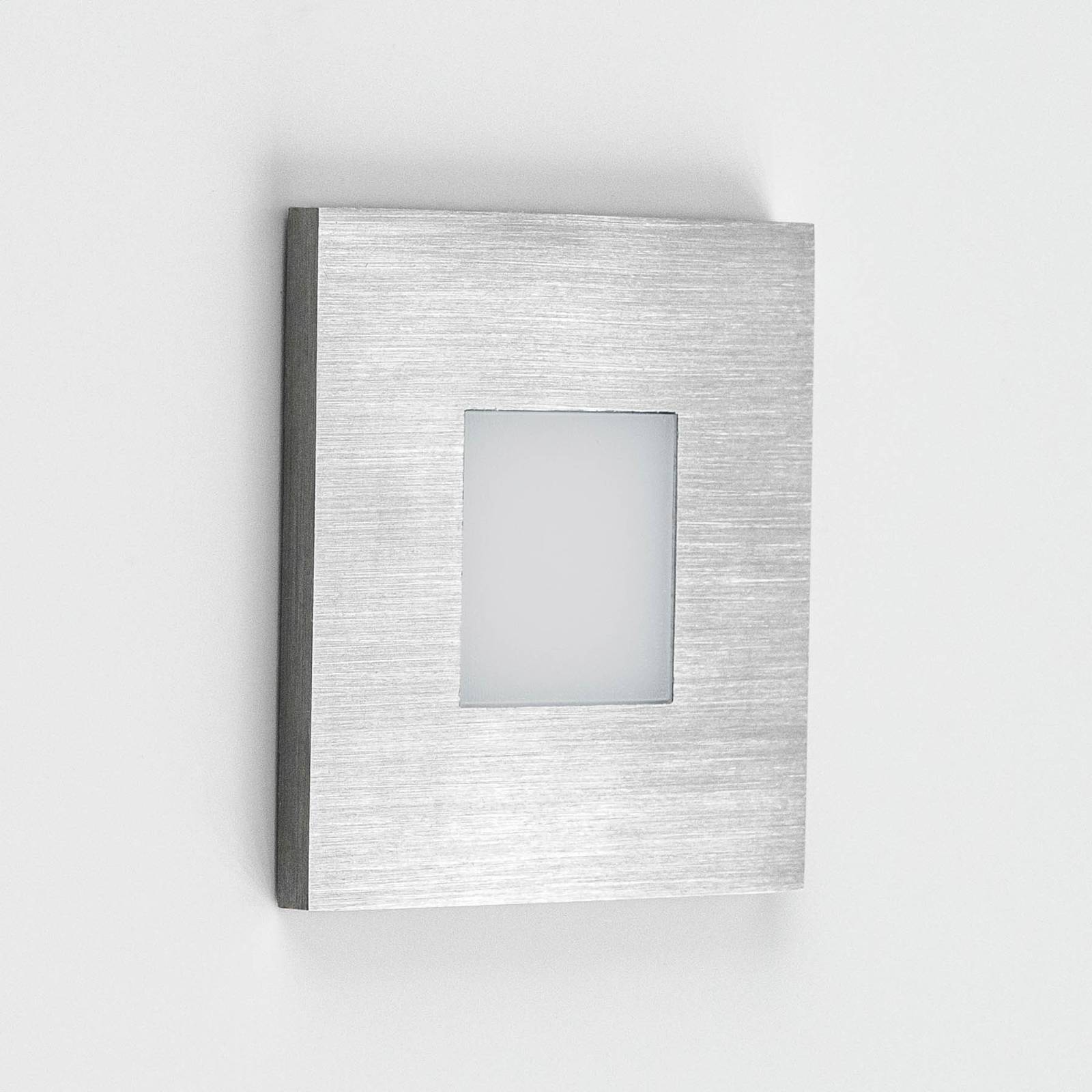 EVN LQ230 LED-vägginbyggnadslampa direkt stål, Aluminium / grå / zink, Hall, Rostfritt stål, Modern, Inbyggnadslampor butiksbelysning