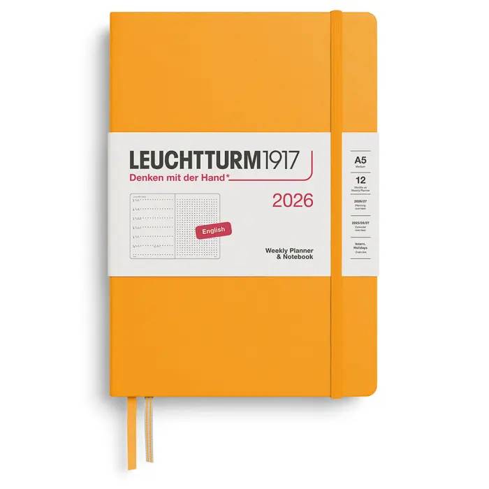 Kalender Leuchtturm1917 A5 Vecka/Uppslag Dotted Hard Rising Sun 2026