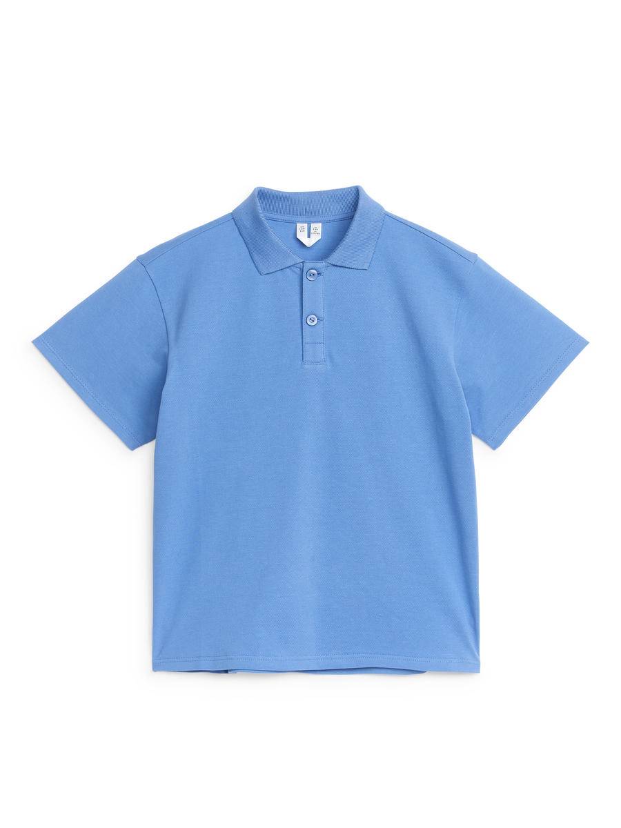 ARKET Piqué Polo Shirt -Blue, 110/116
