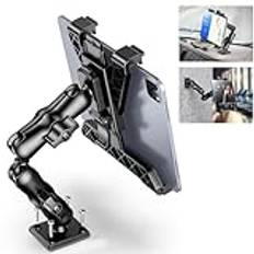 OHLPRO Tabletställ för Lastbil – Extra Stark iPad-hållare med Borrbasis, 360° Justerbar 2-stegs Arm Bilstativ för Alla 7"-11,5" iPad Pro, Mini, Samsung Tab, Nexus