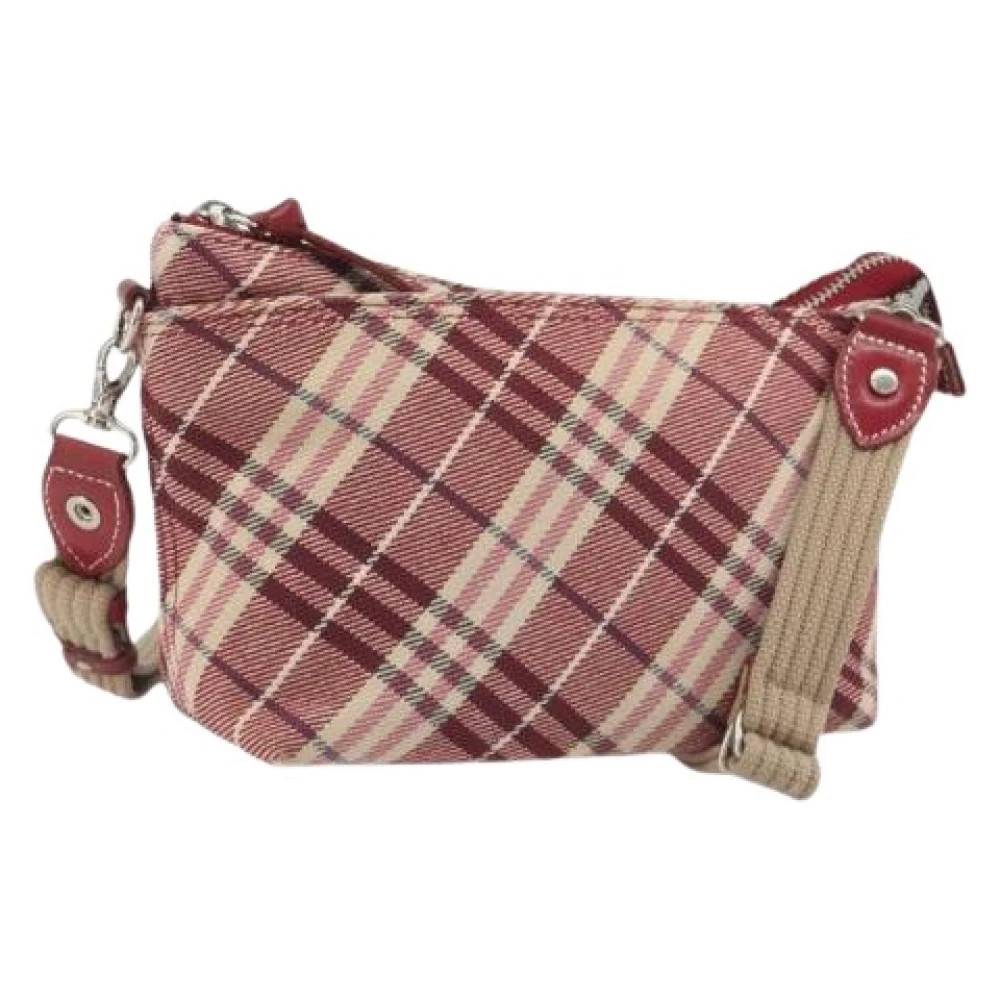 Burberry Vintage Pre-owned Vintage Canvas Shoulder Bag - Vintage - Dame - Rød - ONE SIZE - Uld