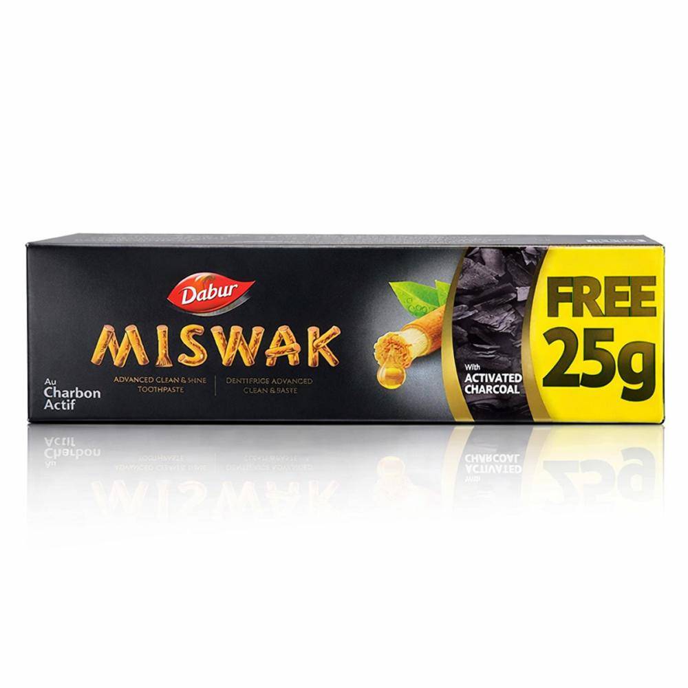 Dabur - Dentifrice Miswak au Charbon Actif 50g+25g - 75 ml