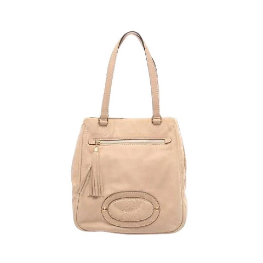 Loewe Pre-owned Pre-owned Læder Skuldertaske - Vintage - Dame - Beige - ONE SIZE - Uld