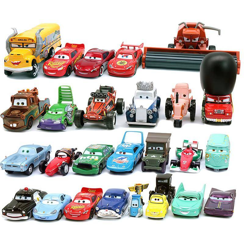Bilar Pixar Bilar Blixten McQueen rhapsody matador schaktmaskin lastbil Mater skördetröska 1:55 Diecast Metallbil Modell Leksak