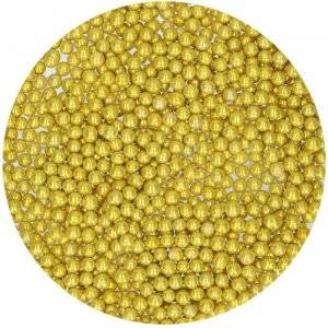 Sockerpärlor - Mellan 4 mm - Metallic Guld - Funcakes - 80 g