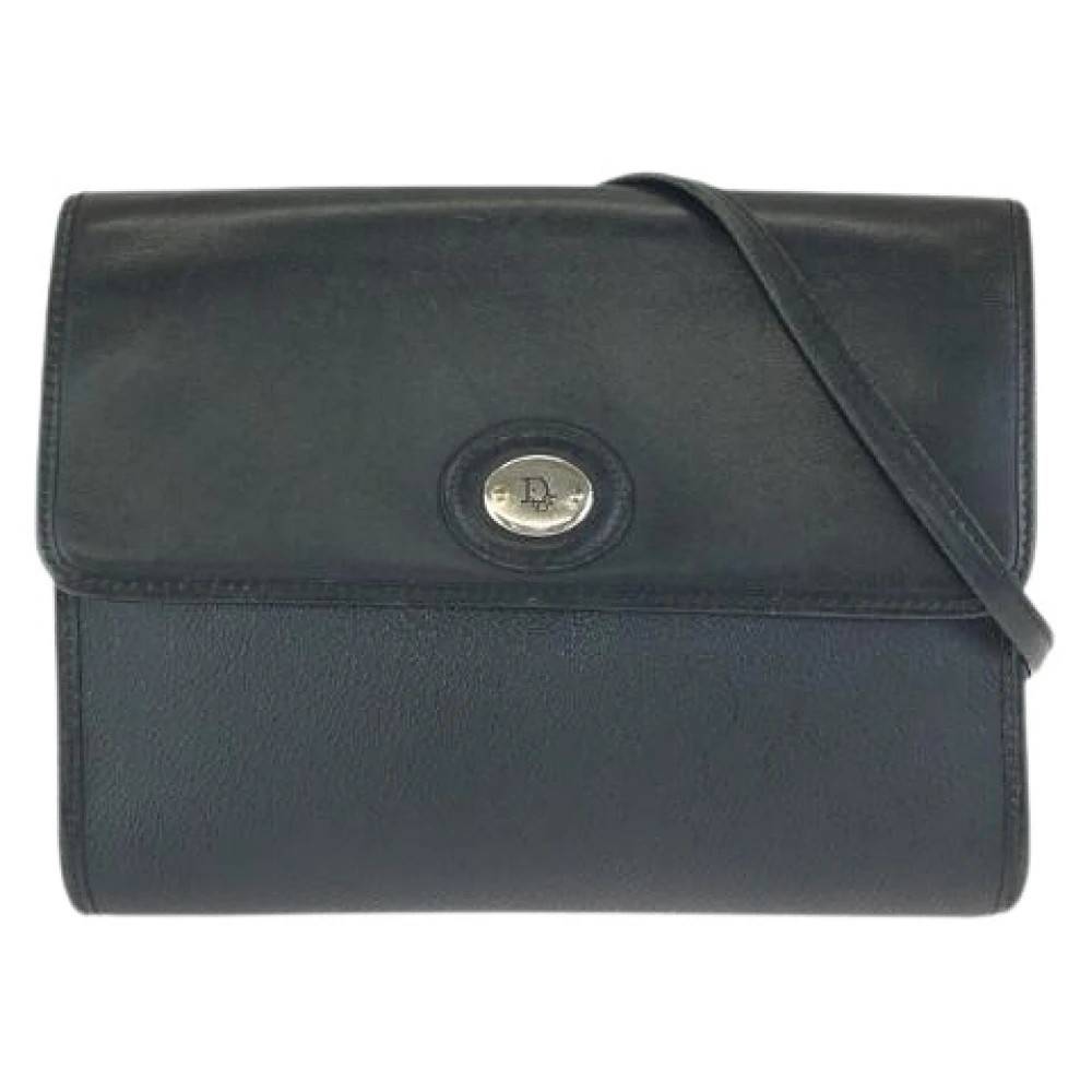 Dior Vintage Pre-owned Læder Skuldertaske - Vintage - Dame - Sort - ONE SIZE - Uld