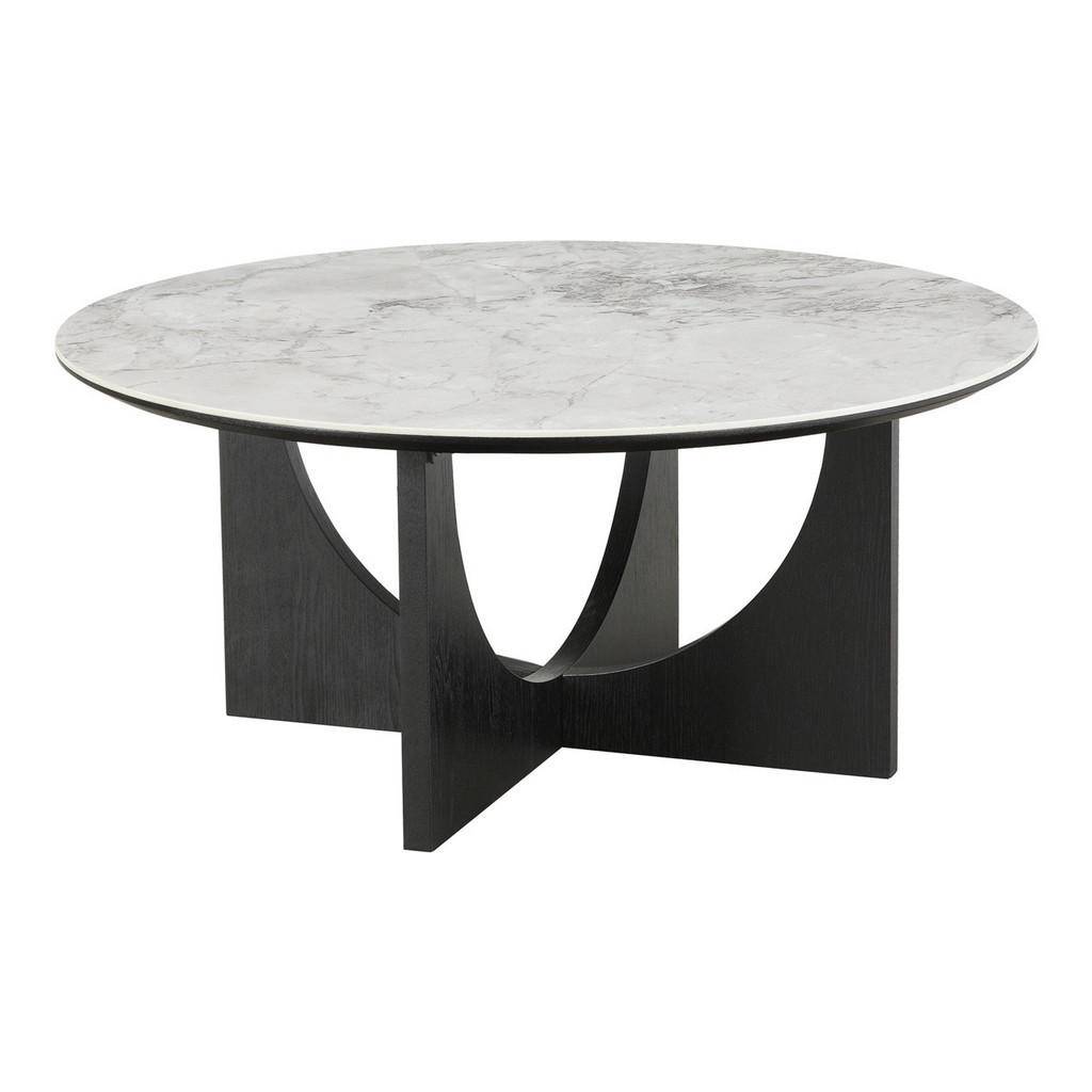 SOFFBORD i trä, keramik, trämaterial 88/88/40 cm - svart, vit, ljusgrå