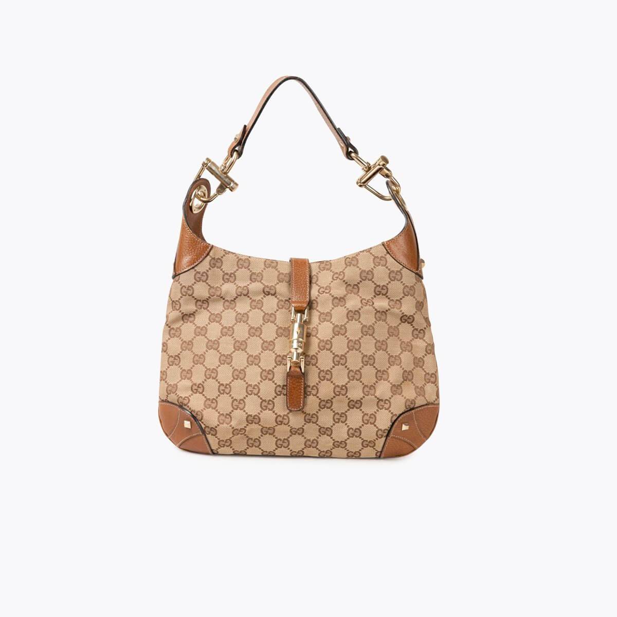 GUCCI Jackie Nailhead Hobo Bag - Brown - One Size