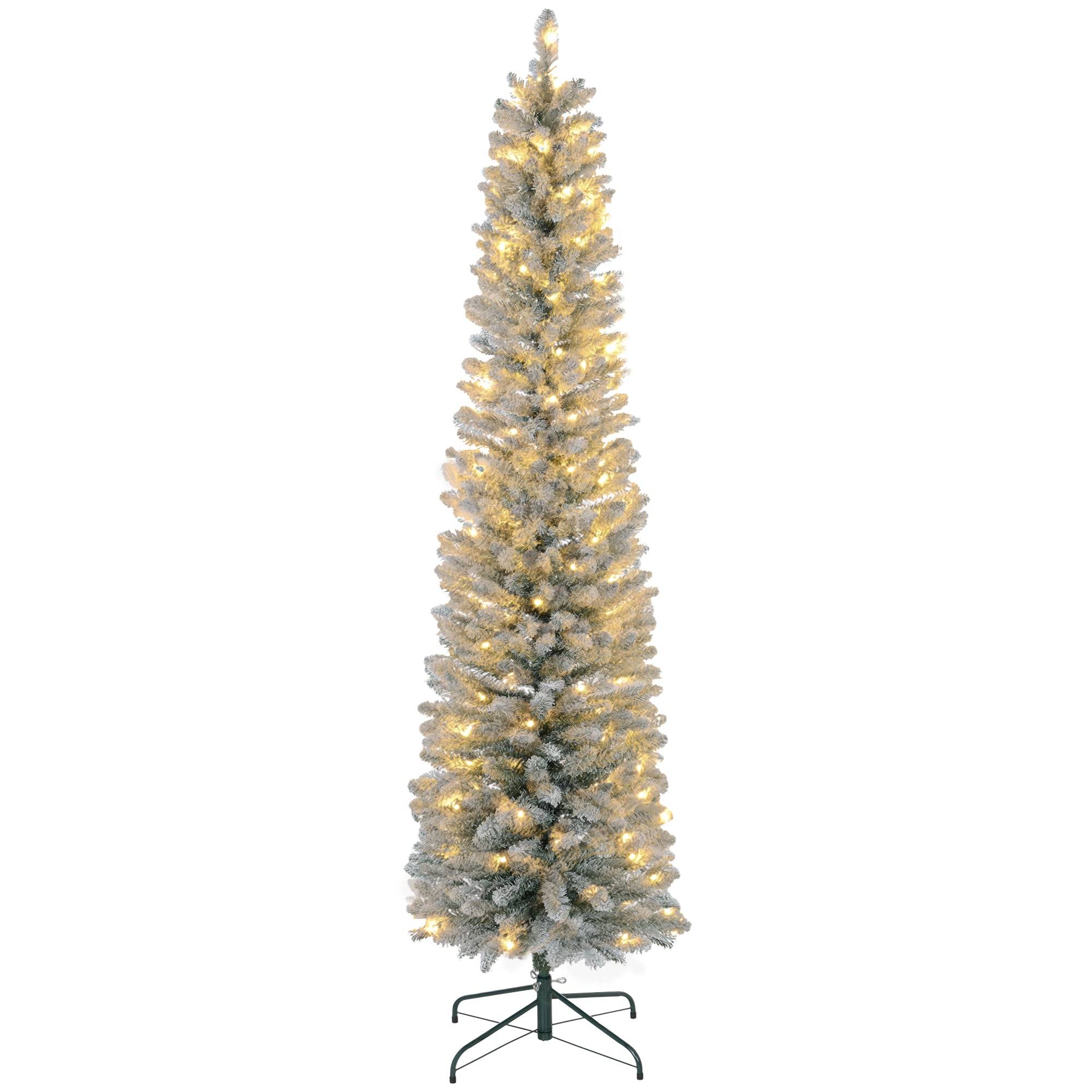 Juletræ 210 cm, LED-lyskæde, kunstigt lys, flammehæmmende, metalfod, grøn