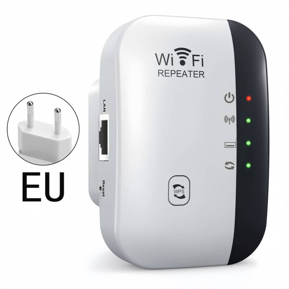 WiFi-forstærker model 2026, trådløs repeater med dobbeltbånd, dækker op til 465 m², understøtter 50 enheder, internet