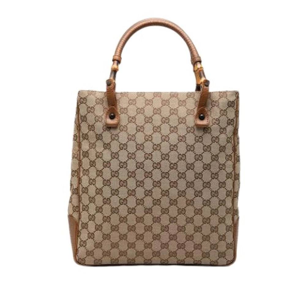 Gucci Vintage Pre-owned Vintage Tote Bag - Vintage - Dame - Beige - ONE SIZE - Læder
