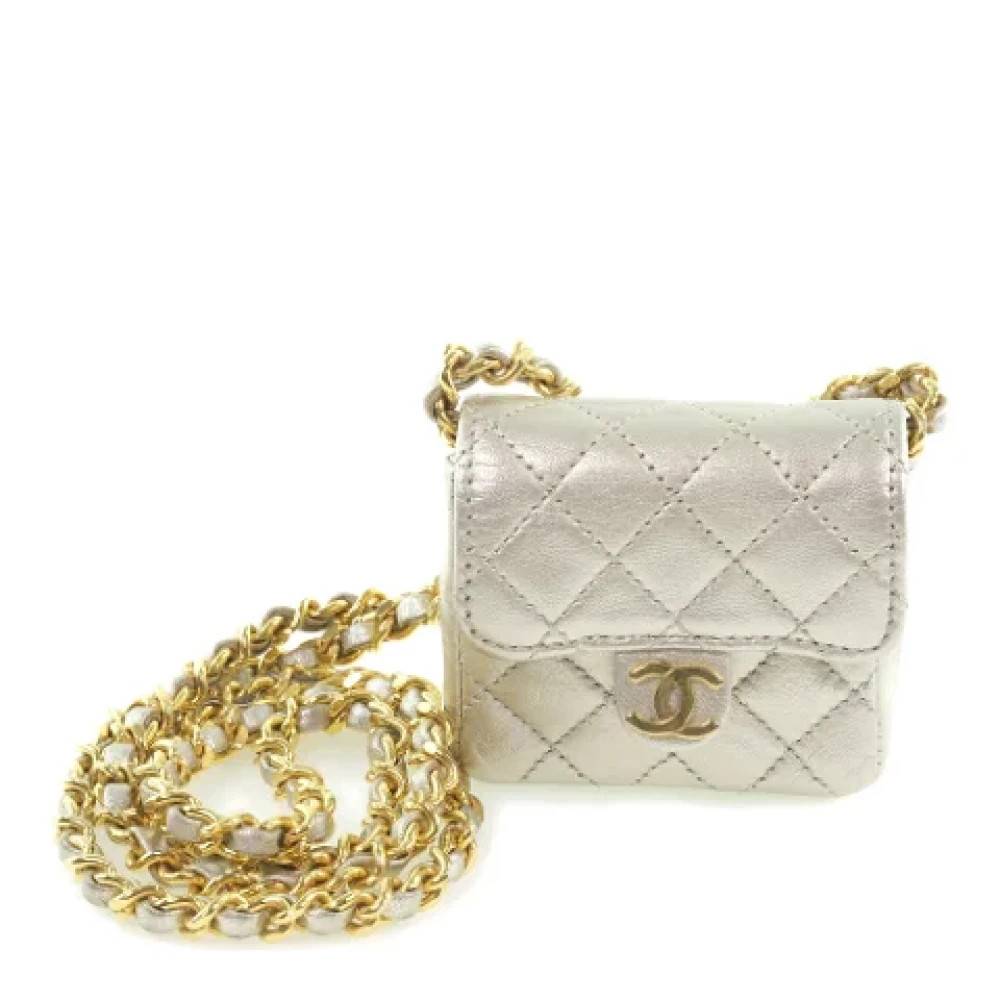 Chanel Vintage Pre-owned Vintage Mini Taske - Vintage - Dame - Grå - ONE SIZE - Læder