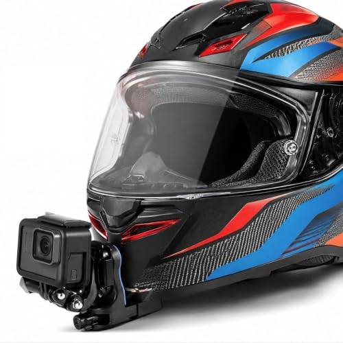 Lupholue Motorcykelhjälm hakhållare för GoPro Hero 12, 11, 10, 9, 8, 7, (2018), 6 5 4 3, Hero Black, Session, Xiaomi Yi, SJCAM