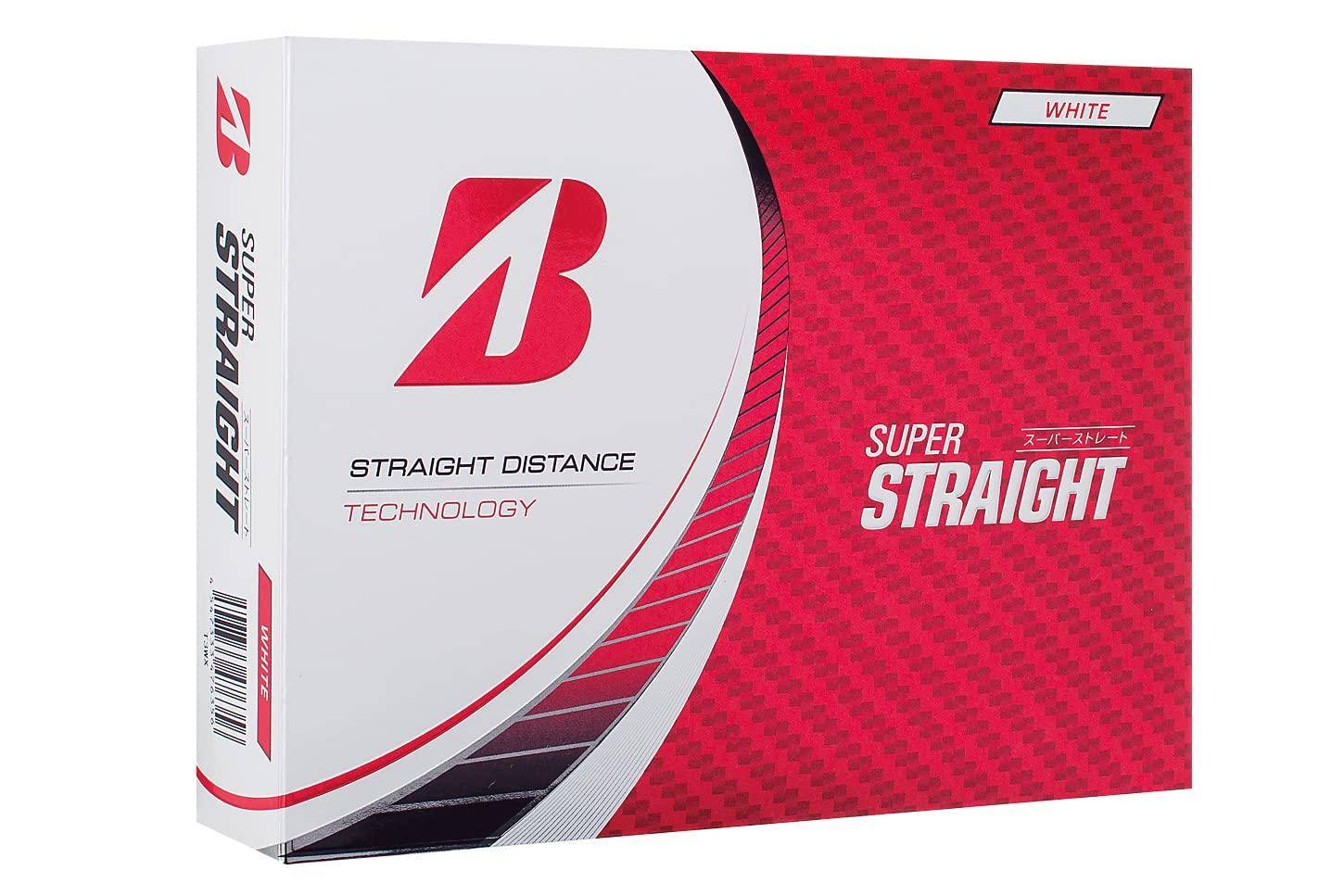 BRIDGESTONE SUPER STRAIGHT Golf 2023 Förpackning med Vita Bollar, Modell, 12, vit