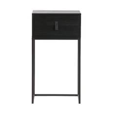 WOOOD Zola sengebord - m/ skuffe - black
