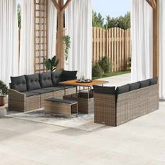 vidaXL Havesofa Sæt 11 pcs Grå 100 x 100 x 71 cm Massiv akacietræ