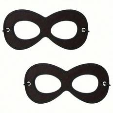 1/2 justerbara svarta filtögonmasker, lämpliga för Halloween - halvmask med elastiskt band, fest- och kostymtillbehör - Multifärgad (Rosa 1st,Röd 1st,Blå 1st,Grön 1st,Svart 1 st,svart 2st)