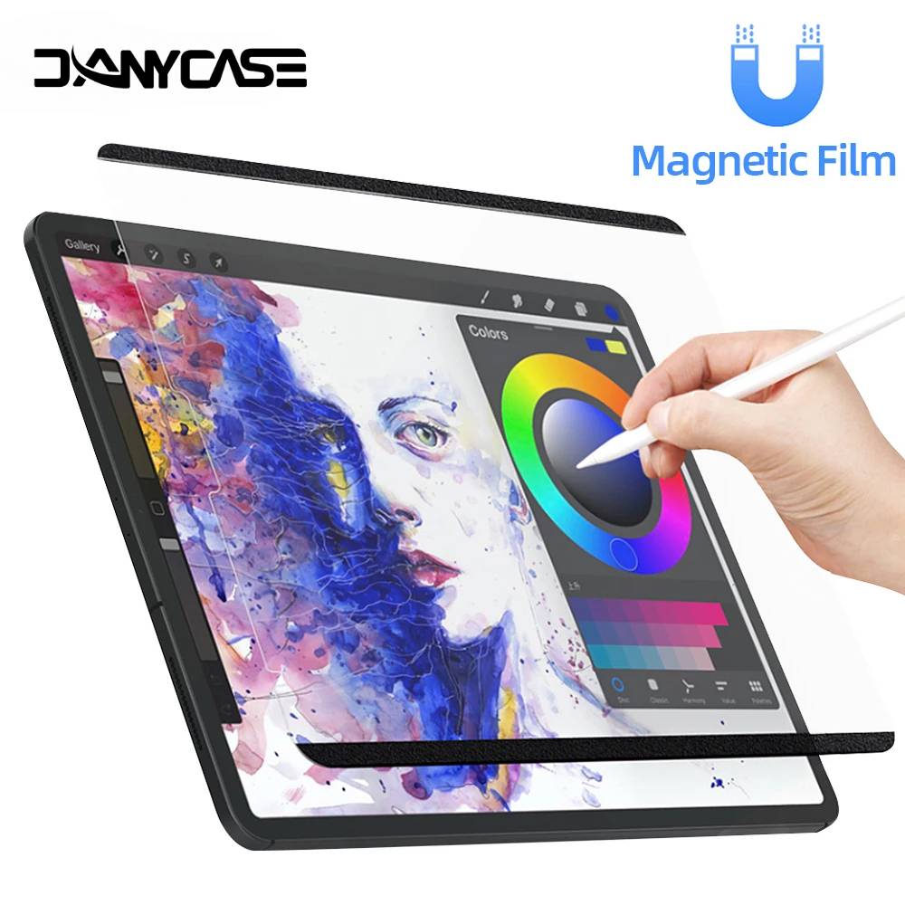 Paper Feel Screen Protector Film for iPad Air 11in 2024 Pro 11/12.9 Air 4 5 10/9/8/7th Generation Removable Magnetic Attraction