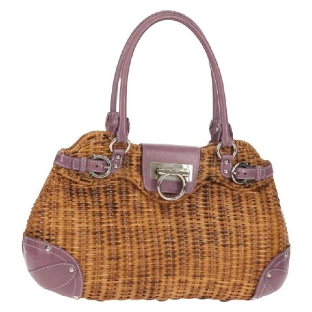 Salvatore Ferragamo Pre-owned Pre-owned Håndtaske - Vintage - Dame - Flerfarvet - ONE SIZE - Læder
