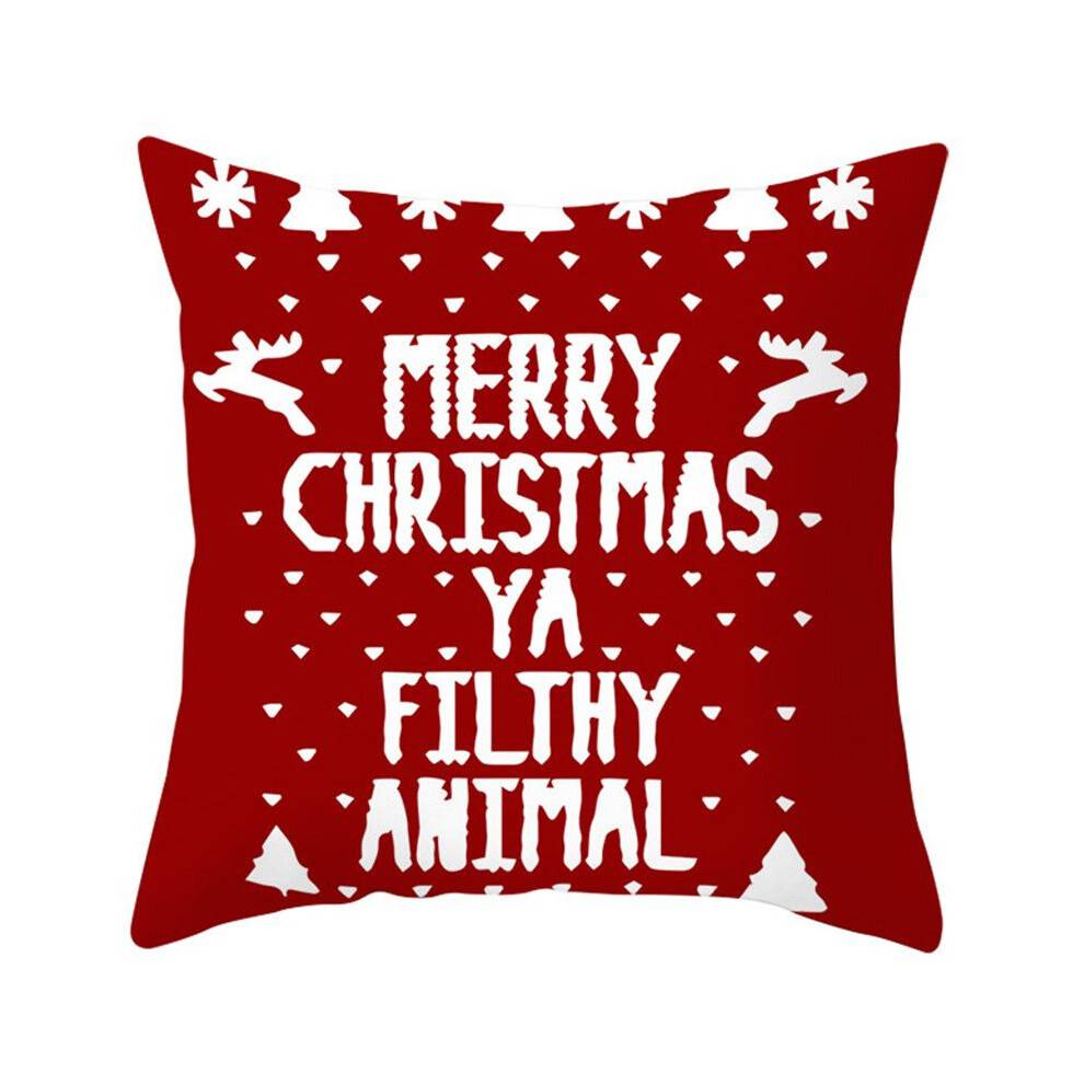 (YA)Christmas Red Pillow Case Throw Cushion Cover Pillowcase Xmas Sofa Decor Home