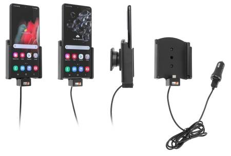Brodit Aktiv holder med USB-kabel og cigaretadapter, Samsung Galaxy S20 Ultra 5G (SM-G988B)/S21 Ultra 5G SM-G9988/DS