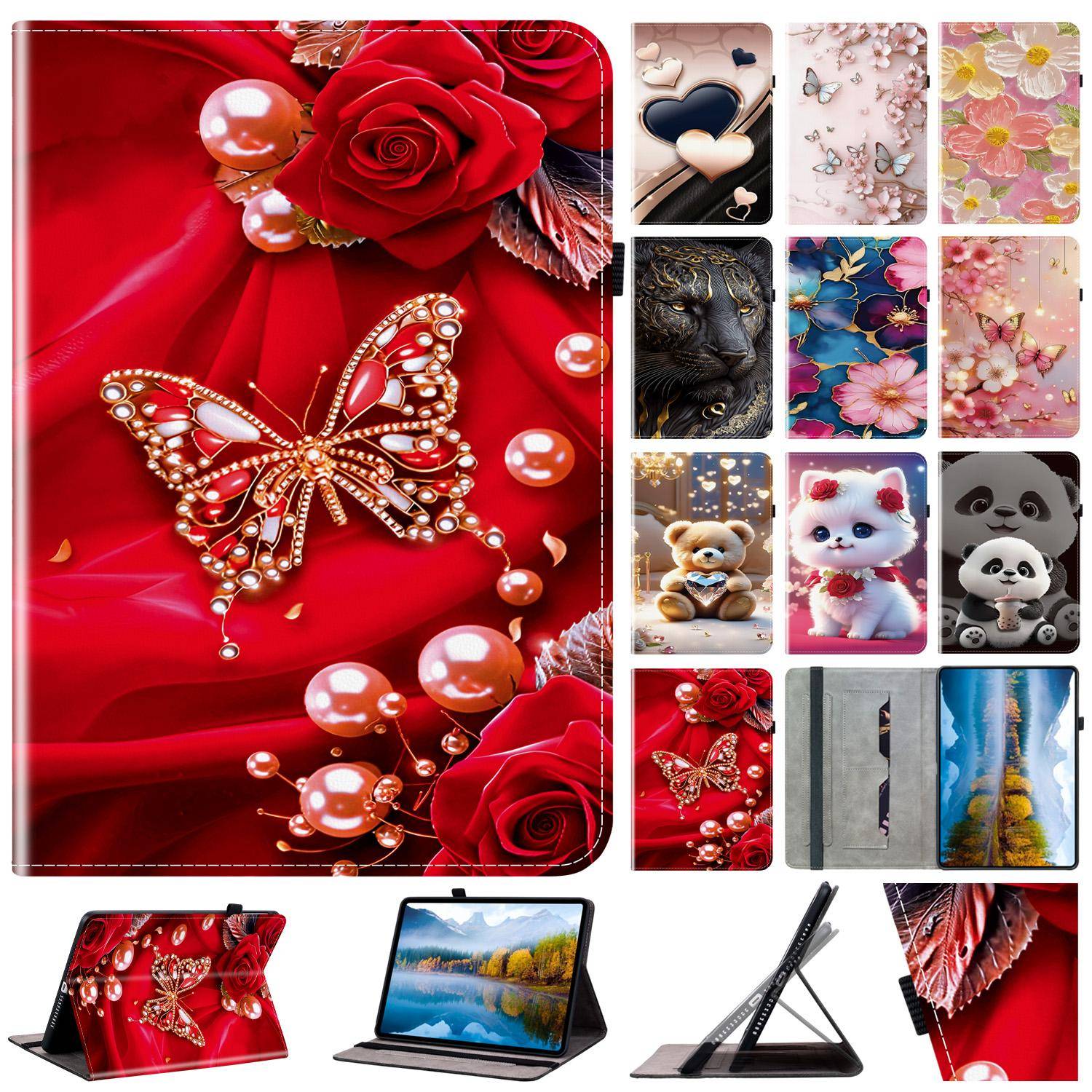 För Honor Pad X7 8,7  X8a X9A X8B X8 Pro ELN-W09 11,5  Läderfodral Huawei Matepad Mini 8,8 M5 Lite T10s SE 10,4 Surfplattafodral