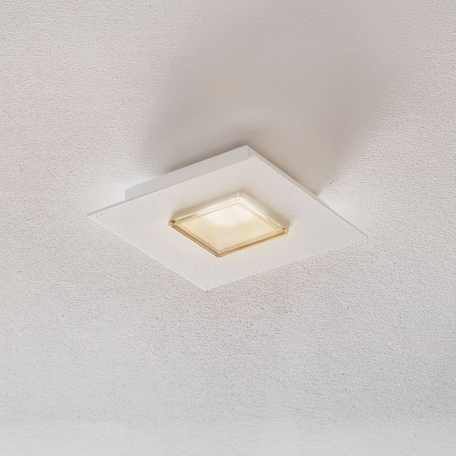 Fabbian LED loftslampe Quarter, dæmpbar, Hvid/opal, Stue/spisestue, Aluminium, Design