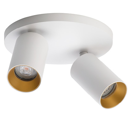 SpotOn Circle2 væg/-loftlampe fra Antidark - Hvid/guld