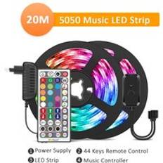 Led strip ljus, musik sync, musik sync färg ändra led ljus strip, smd 5050 rgb led ljus strips diy - 20m